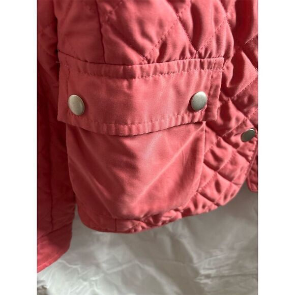 Ann Taylor LOFT Women's M Pink Quilted Snap-Up Mock Neck Jacket - Picture 3 of 5